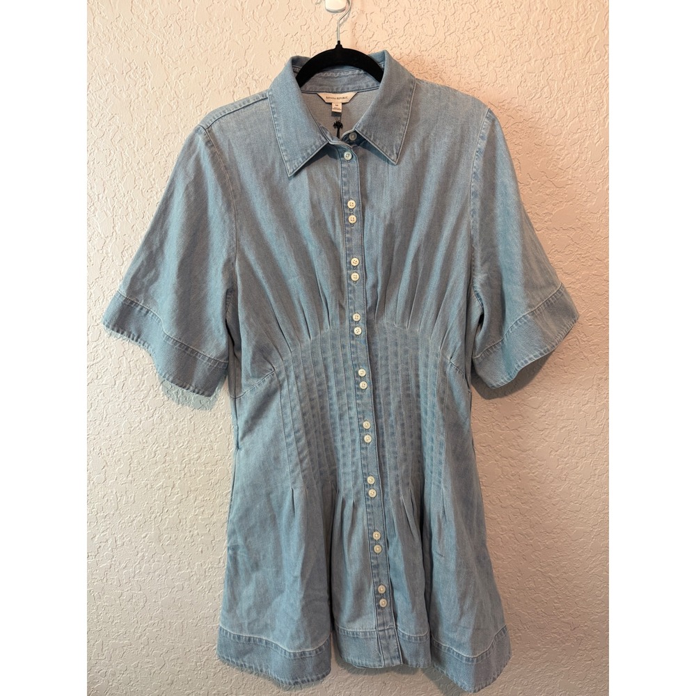 Banana Republic Denim Corset Mini Dress Size M Coquette Cottagecore Western